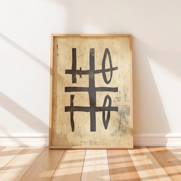 Primitive Symbol Art Minimalist Boho Wall Decor, Unframed Poster