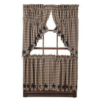 Primitive Tier Set Country Star Scalloped Tier Cafe Kitchen Window Curtains TCC Brands