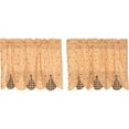 thumbnail image 1 of Primitive Tier Set Maisie Floral Check Scalloped Black Tan Cafe Kitchen Curtains TCC Brands, 1 of 2