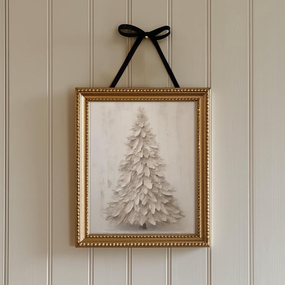 Primitive White Tree Print, Winter Lodge Decor Home Decor #65, Unframed Poster Size 8x12