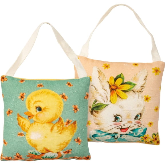 Primitives By Kathy 112082 Retro Easter Mini Pillow, Set of 2