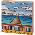 thumbnail image 1 of Primitives By Kathy 112816 The Ocean is Calling Block Sign, 4-inch Square, 1 of 4