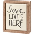 thumbnail image 1 of Primitives by Kathy Home Décor Sign, ‎3.5"L x 3"W, Love Lives Here, 1 of 3