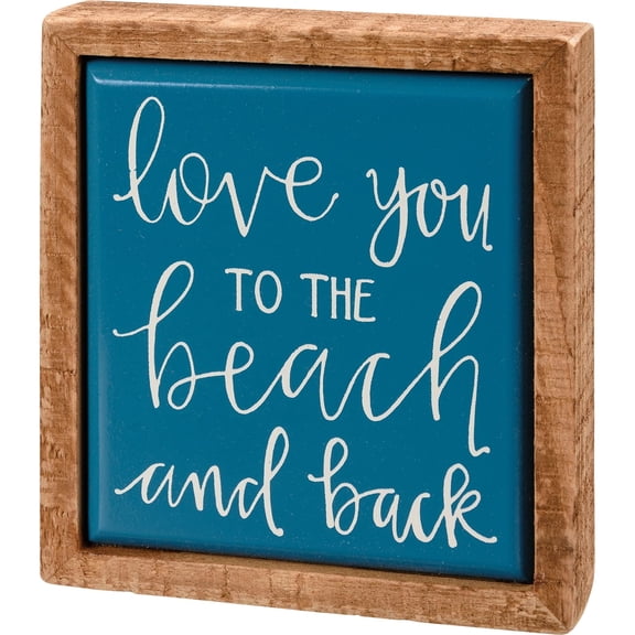 Primitives by Kathy Dcor Sign, 3.75"L x 3.5"W, Love You To The Beach And Back Home