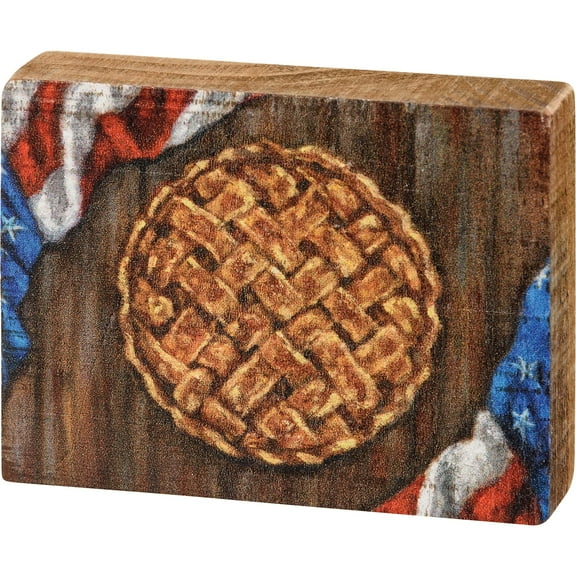 Primitives By Kathy 113946 Apple Pie Block Sign, 4-inch Length