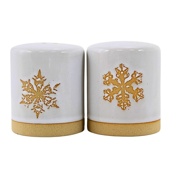 Primitives By Kathy 2.75In Winter Salt And Pepper Shaker Set, Stoneware, Seasoning Snowflake 116622