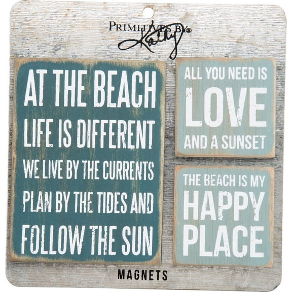Primitives by Kathy Wooden Magnet Set, Large, Beach