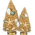thumbnail image 1 of Primitives By Kathy 6 Inches Tall 9 Inches Tall Bristle Glitter Plastic Sisal Set Of 2 Christmas Trees, 1 of 1