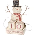 thumbnail image 1 of Primitives By Kathy Block Countdown 4.75 Inches x 8.25 Inches Paper Wood Snowman Ornament Home Decor, 1 of 2