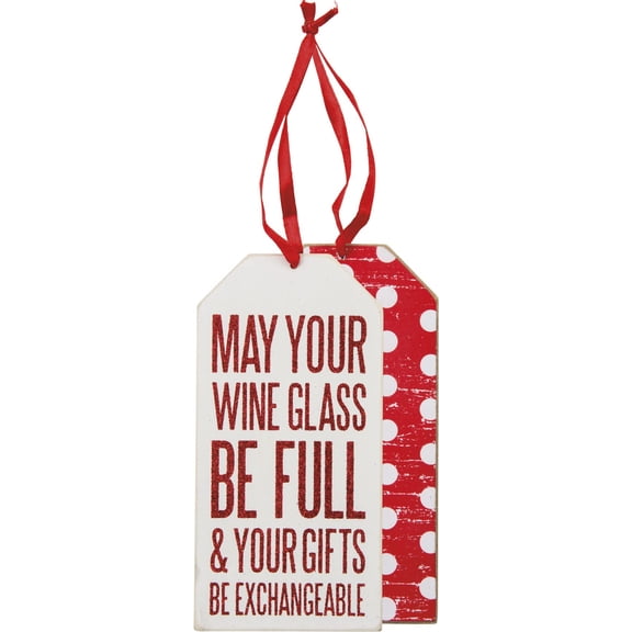 Primitives By Kathy Bottle Tag 3 Inches x 6 Inches Wine Glass Bar Accessories