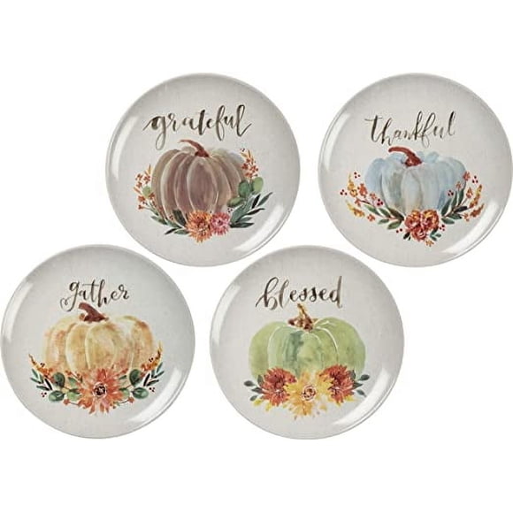Primitives By Kathy Small Gray Chicken Print Stoneware Decorative Plate - Farmhouse Style Dessert Plate
