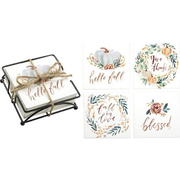Primitives By Kathy Coaster Set Fall Blessings Kitchen Accents