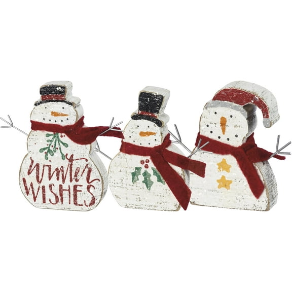 Primitives By Kathy Fabric Metal Wood Winter Wishes Chunky Shape Decorative Ornaments