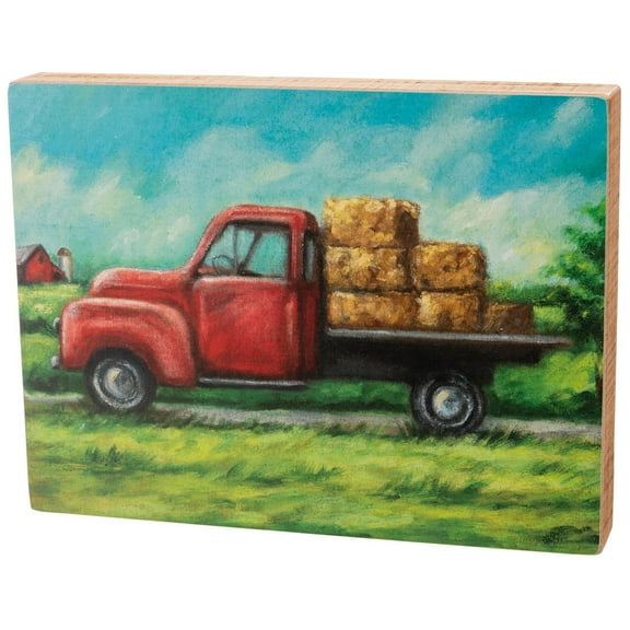 Primitives By Kathy Hay Truck Box Sign 12" x 9" x 1.75" Free Standing or Hanging