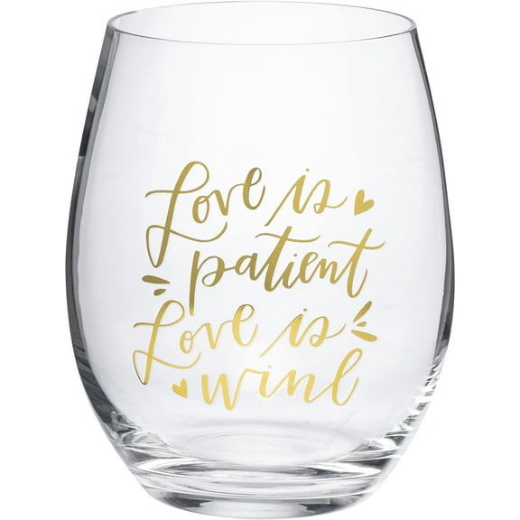 Primitives By Kathy Love Is Patient Love Is Wine - Wine Glass