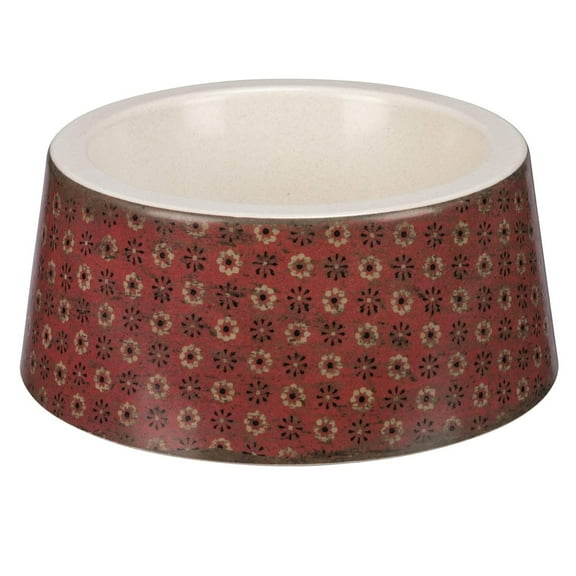 Primitives By Kathy Wrap Around Floral Design Large Bamboo Fiber Love Pet Dog Bowl 8 Inch Diameter