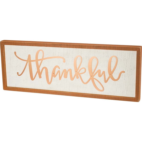 Primitives Inset Box Sign - Thankful