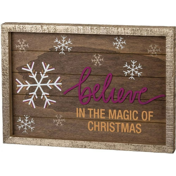 Primitives Inset Slat Box Sign - Believe