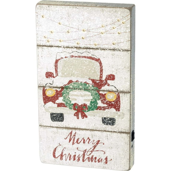 Primitives LED Slat Box Sign - Merry Christmas