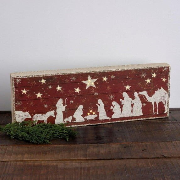 Primitives Nativity Scene LED Box Sign