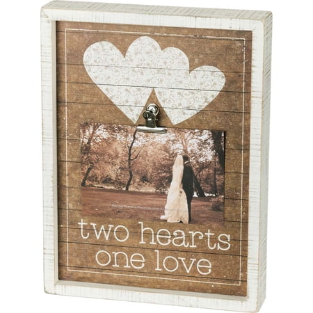 Primitives Photo Clip Board- Two Hearts