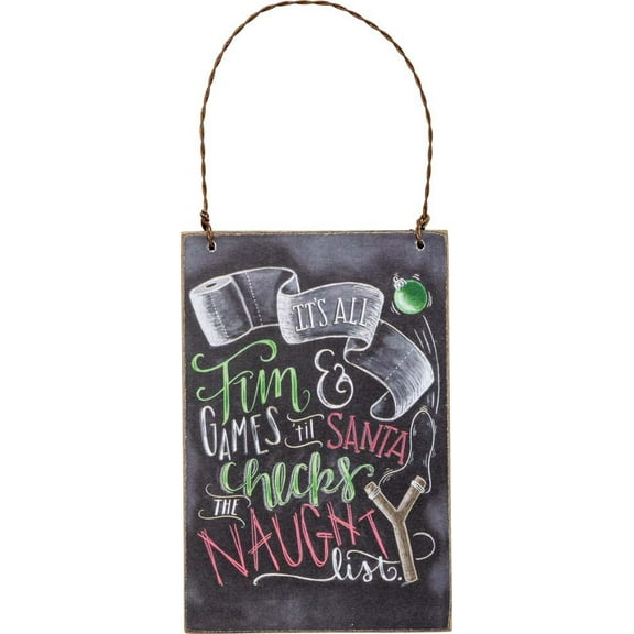 Primitives Santa Naughty List Ornament