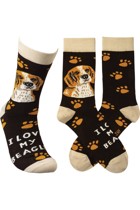 Primitives Socks - I Love My Beagle