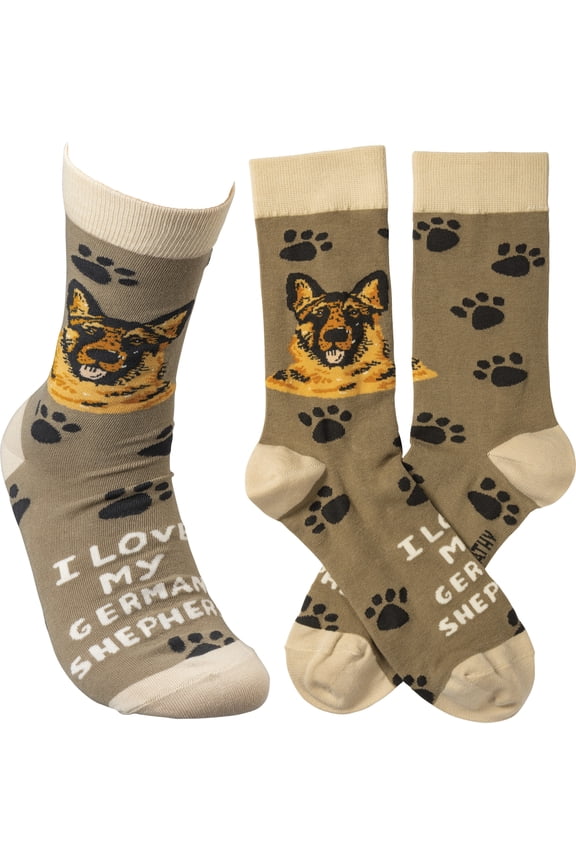 Primitives Socks - I Love My German Shepherd