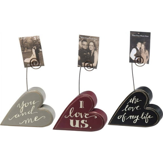 Primitives Wood Heart Photo Blocks (Set of 3)