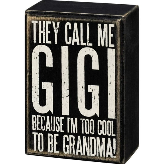 Primitives by Kathy 107441 Box Sign - Call me Gigi