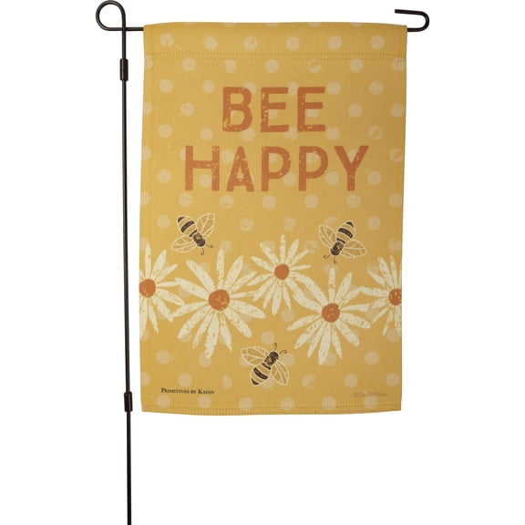 Primitives by Kathy Garden Flag, 12" x 18", Bee Happy