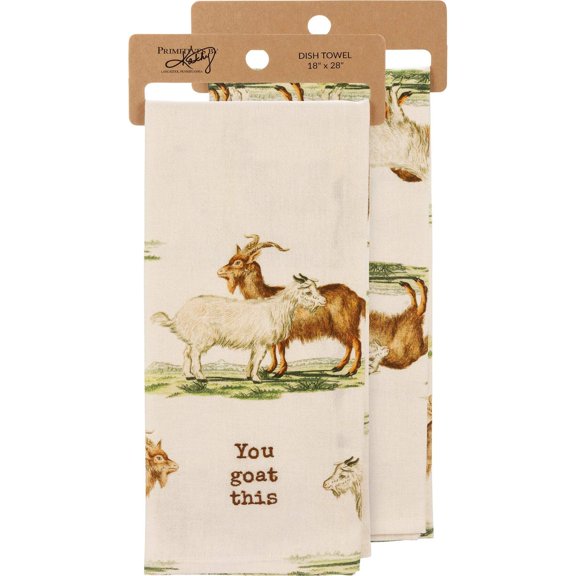 Primitives by Kathy 110763 You Goat This Dish Cloth Towel | Novelty Tea Towel | Cute Kitchen Hand Towel | 18" x 28"