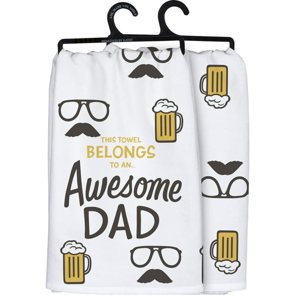 Primitives by Kath Decorative Kitchen Towel, 28"L x 28"W, This Towel Belongs to an ... Awesome Dad