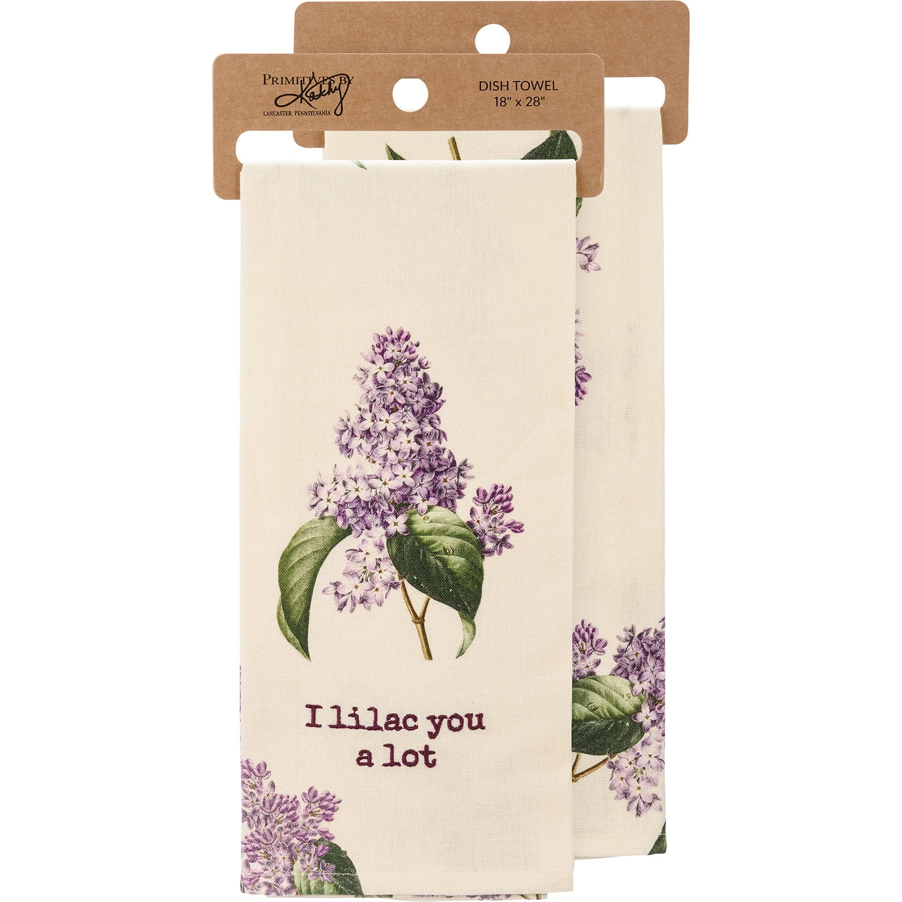 Primitives by Kathy 112006 Kitchen Towel I Lilac You A Lot, 28-inch ...