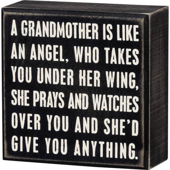 Primitives by Kathy Classic Box Sign, 4 x 4-inches, Black