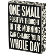 Primitives by Kathy Floral Trimmed Box Sign, 6 x 8, Positive Thought