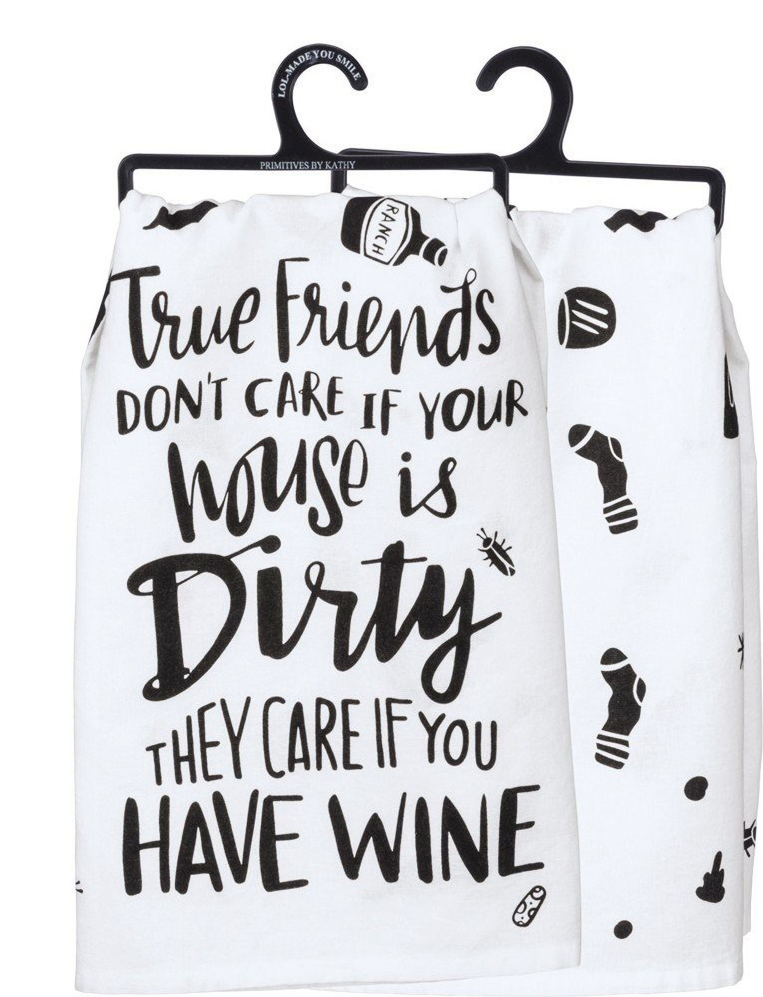 Primitives by Kathy 33209 LOL Made You Smile Dish Towel, 28" x 28", True Friends