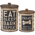 thumbnail image 1 of Primitives by Kathy Rustic Pet Tin Bins, 5.9"L x 5.9"W x 9.64"H, Brown, Black, 1 of 2