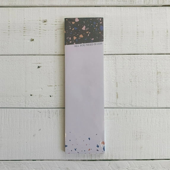 Primitives by Kathy All You Need Is Less Magnetic List Notepad in Colorful Terrazzo Design