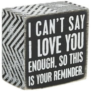 Primitives by Kathy Box Sign, 3 by 3-Inch, I Love You