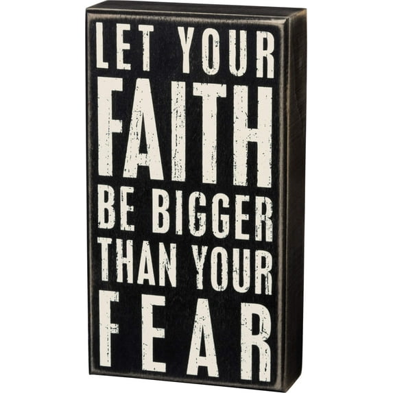 Primitives by Kathy Box Sign, 5 by 9-Inch, Faith be Bigger