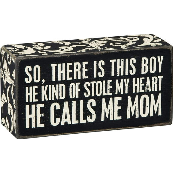 Primitives by Kathy Box Sign, Calls Me Mom, 2.5 by 5-Inch