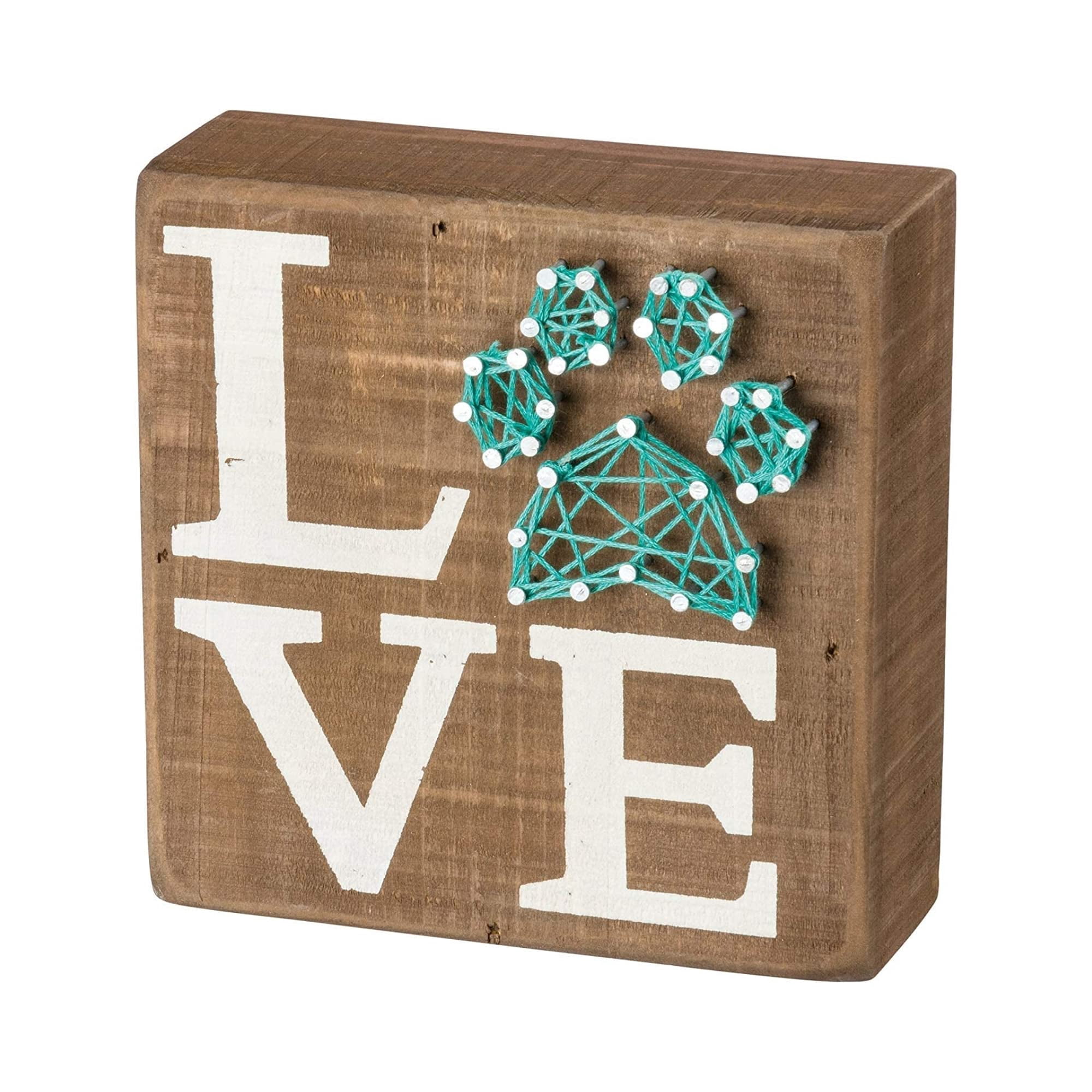 Primitives By Kathy Cartello In Legno “All You Need Is Love And A Corgi” – 15,2 X 6,3 Cm – Stile Shabby Chic