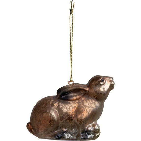 Primitives by Kathy Brown Bunny Easter Christmas Ornament Glass