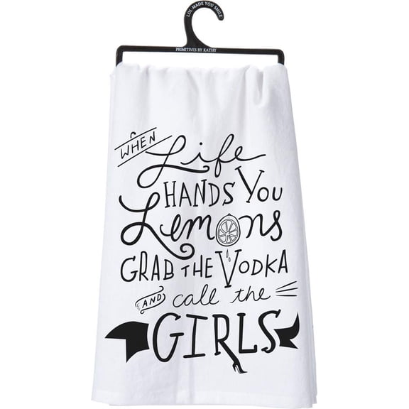 Primitives by Kathy Call The Girls Tea Towel, 28-Inch by 28-Inch