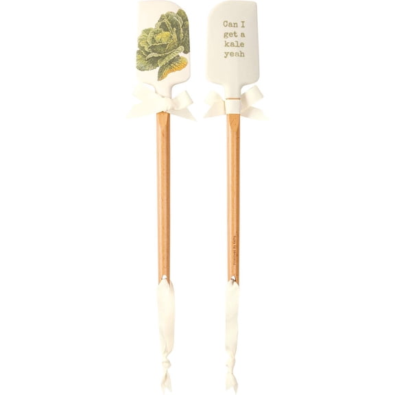 Primitives by Kathy Can I Get A Kale Yeah Spatula With A Wooden Handle