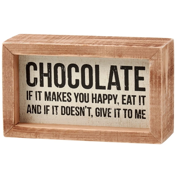 Primitives by Kathy Chocolate Inset Box Sign