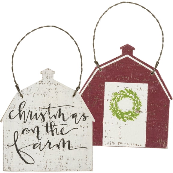 Primitives by Kathy Christmas on the Farm Wood Hanging Ornament