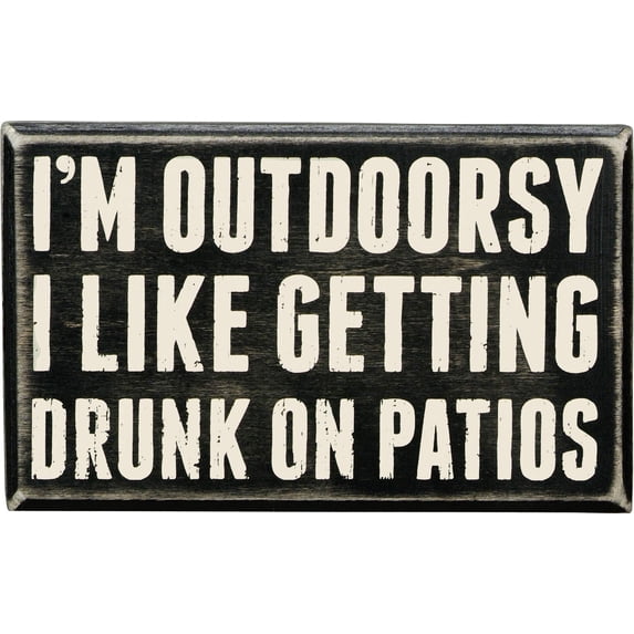 Primitives by Kathy Classic Box Sign, I'm Outdoorsy