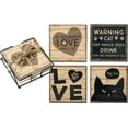 thumbnail image 1 of Primitives by Kathy Coaster Set, 5"L x 5"W, Black, 1 of 2